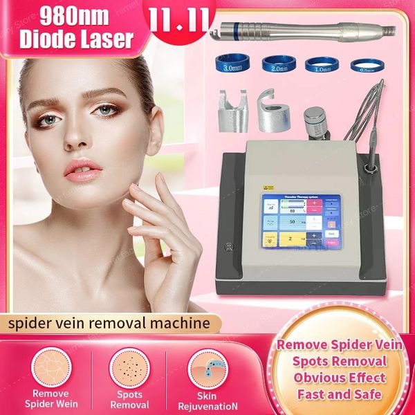 

30w 4 in 1 980nm diode laser vessel removal machine to spider veins 980 facial care treat onychomycosis no posrative recovery period machine, Black