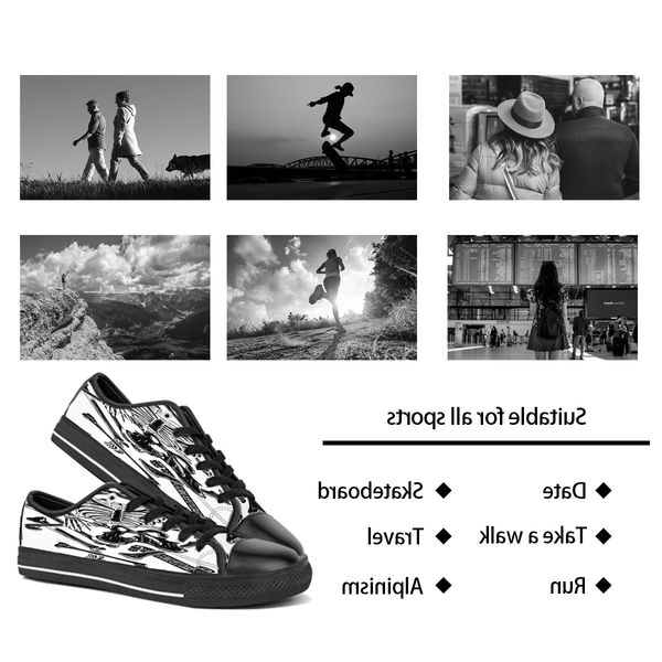 

custom low en women diy shoes canvas skateboard sneakers triple black customization uv printing sports sneakers houzi 182-333 ization