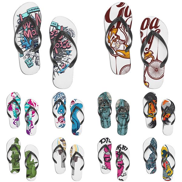 

men women custom slippers cartoon design anime diy word black white blue red purple mens colorful trainer 119