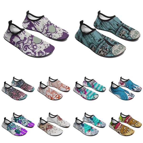 

men women custom water shoes cartoon animal design diy word black white blue red color mens trainer 064