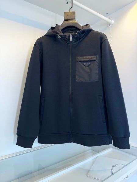 

2022 new brand designer jacket fashion pocket stitching design highquality fleece handsome mens luxury casual zipper jacket, Black;brown