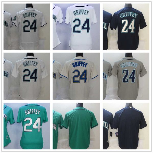 

2022 new baseball jersey 24 ken griffey jerseys men women youth size s--xxxl, Blue;black