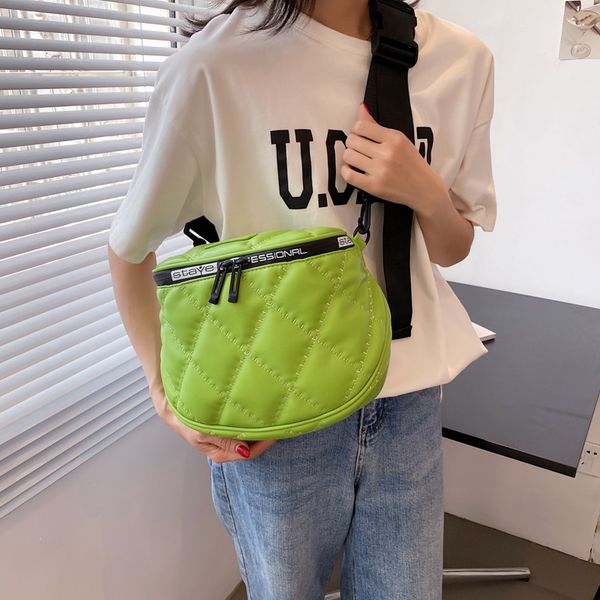 

waist bags leather shoulder crossbody quilted luxury female belt chest pack semicircle saddle casual lady fanny 221118