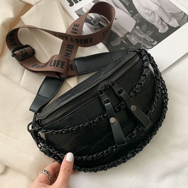 

waist bags luxury chain bag phone pack and purse for women belt stone pattern female fanny fashion brand 221119