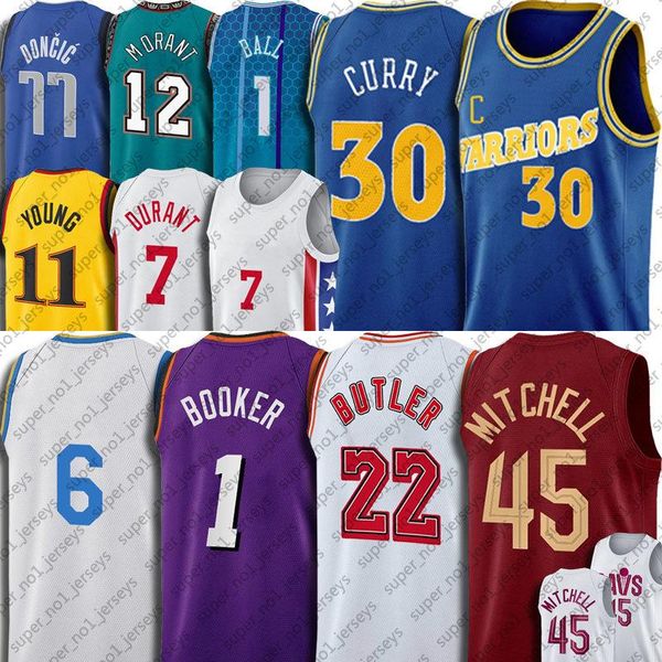 

basketball jerseys donovan mitchell basketball jerseys jimmy butler devin booker chris paul kevin durant jersey ja morant stephen curry trae, Black;red