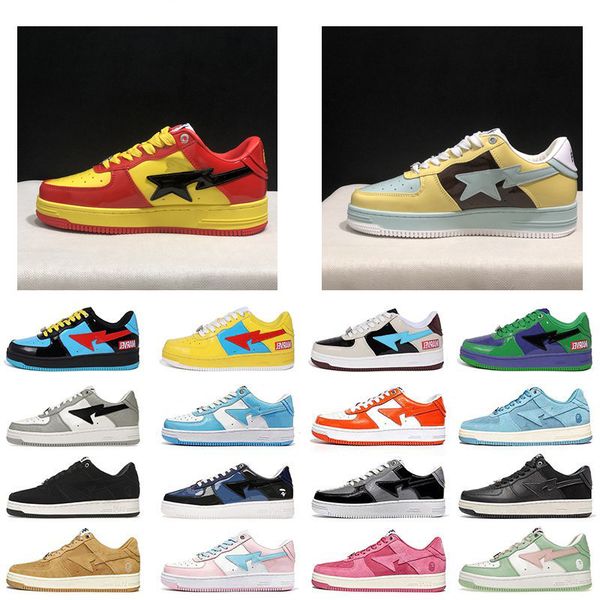 

casual shoes sneakers white green red black yellow sk8 men women a bapestas sta low abc camo stars