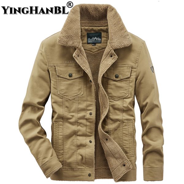 

men's jackets big size until 8xl thick warm winter military fleece loose cargo jackets male cotton casual air force flight jacket men c, Black;brown