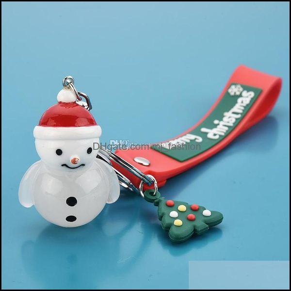

key rings fashion merry christmas keychain cartoon tree santa hat socks key ring holders bag hangs jewelry drop delivery dhkjq, Slivery;golden