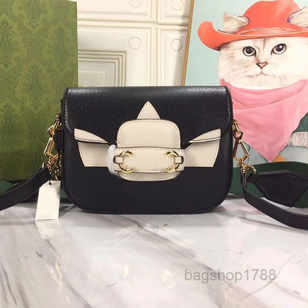 

evening bags co-branded shoulder bag crossbody bags handbags purse genuine leather trefoil print red green ribbon gold metal dnu