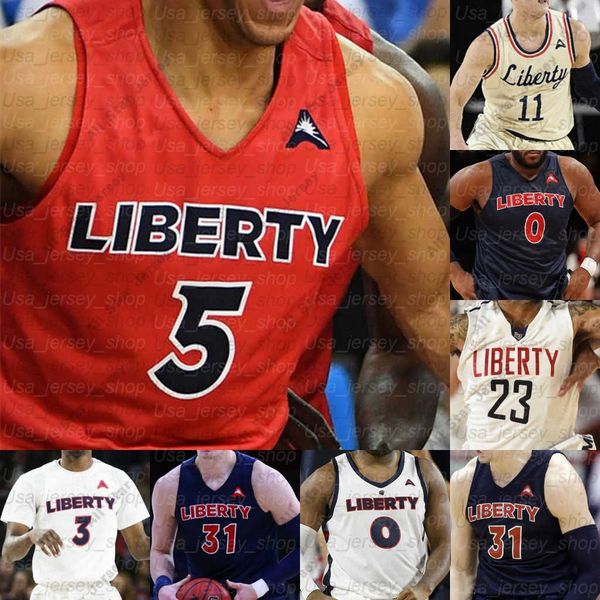

basketball jerseys custom liberty flames basketball jerseys 1 caleb homesley 2 darius mcghee 31 james 0 baxter-bell, Black;red