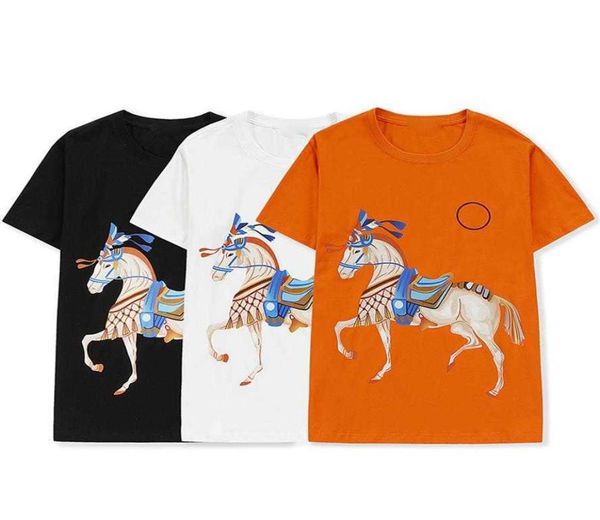

2021 couple casual print shirt breathable 100 cotton comfortable womens mens t shirts whole horse size sxxl294m9781538, White;black