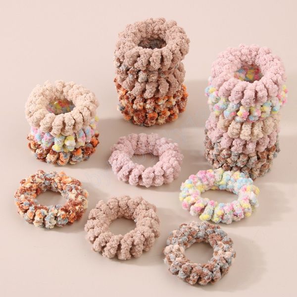 

elastic plush telephone wire hairbands girl woman hair accessories rubber band headwear hair rope, Slivery;white