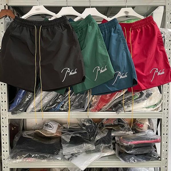

2023ss green black drawstring mesh men women hip hop beach shorts breeches