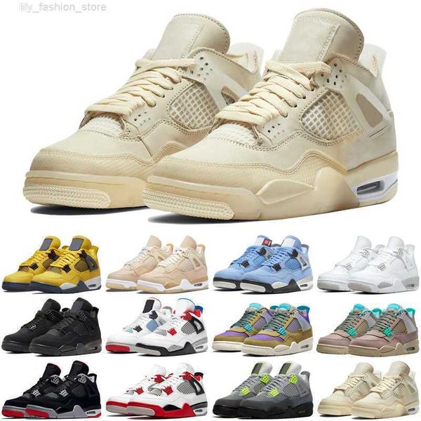 

4 4s mens basketball shoes shimmer lightning cactus jack red thunder sail university blue men trainers sports sneakers discount