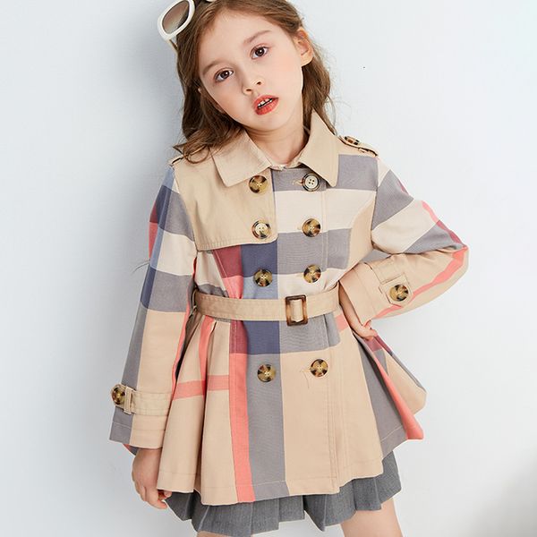 

tench coats autumn winter girls trench coat teenage long sleeve jacket double breasted belted windbreaker kids cute for 2-12y 221118, Camo