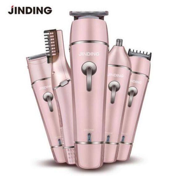 

2017 jd9911 new 5 in 1 electric hair clipper body hair trimmer lady epilator rechangeable head shaver nose beard shave home4088873