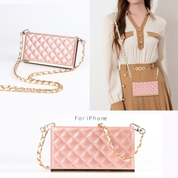 

luxury designer bags phone case for iphone 14 pro max 13 12 mini 11 pro x xs 8 7 plus rhombic chain cross body card cases