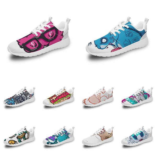 

men women custom sports shoes anime cartoon animal design diy word black white blue red colorful outdoor mens trainer 090