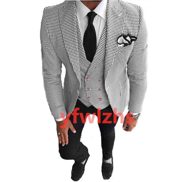 

handsome groom tuxedos one button man's suits peak lapel groomsmen wedding/prom/dinner man blazer jacket pants vest tie n0162, Black;gray