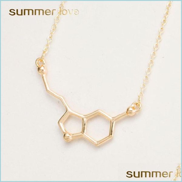 

pendant necklaces designer women jewelry necklace creative chemical molece gold sier plate pendant for science teacher professor dro dh0ov, Silver