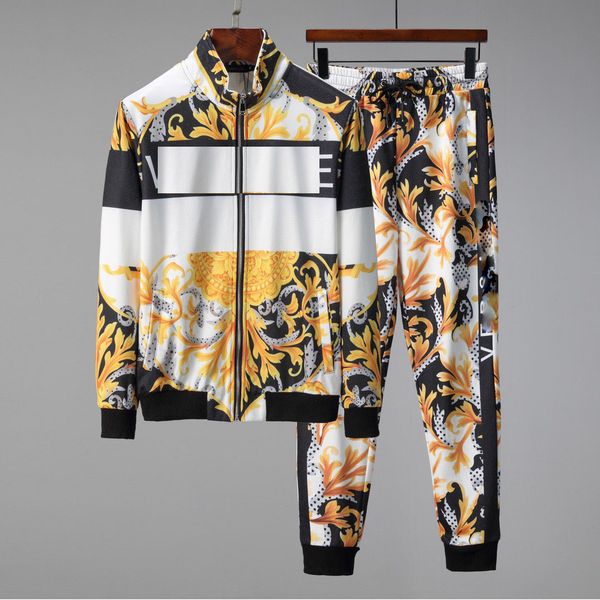 

men's suit tracksuits long sleeve suits sports pullover leisure suits casual wear autumn winter sweater pantsmm1, Gray