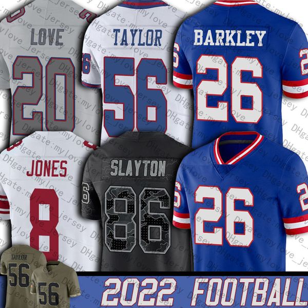 

26 saquon barkley football jersey daniel jones darius slayton sterling shepard lawrence taylor jerseys new giants yorks julian love fabian m, Black;red