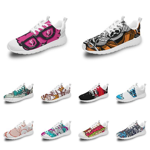

men women custom sports shoes anime cartoon animal design diy word black white blue red colorful outdoor mens trainer 136