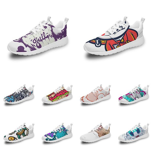 

men women custom sports shoes anime cartoon animal design diy word black white blue red colorful outdoor mens trainer 070