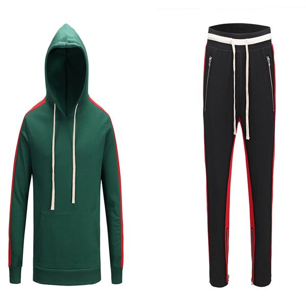 

mens tracksuits letter print casual long sleeve hoodie fashion jogger fit suits spring autumn brand oversized green yellow red cotton jacket, Gray