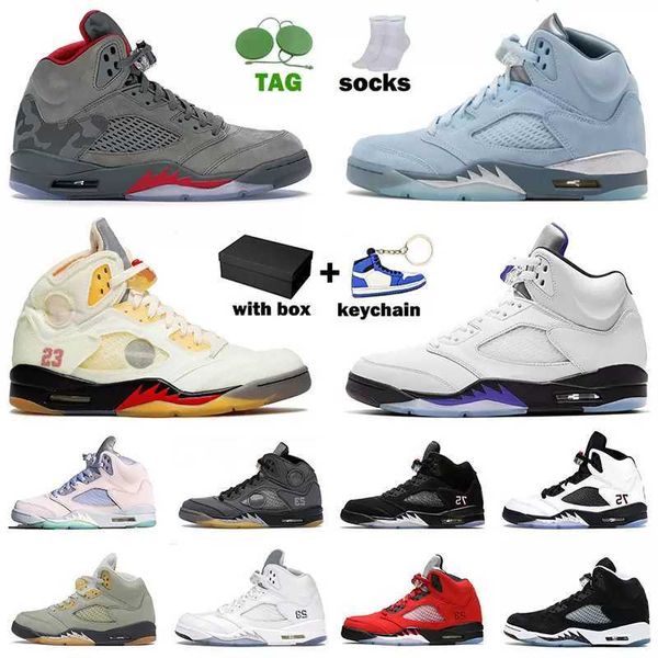 

with box jumpman 5 5s basketball shoes for men designer sneakers blue bird shattered camo fire red backboard black muslin oregon florida che