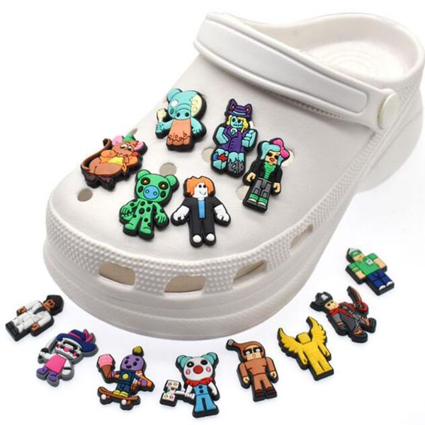 

colorfuls hole shoe flower cartoon boy pvc shoecharms buckle diy decoration accessories party gift wholesale, White;pink