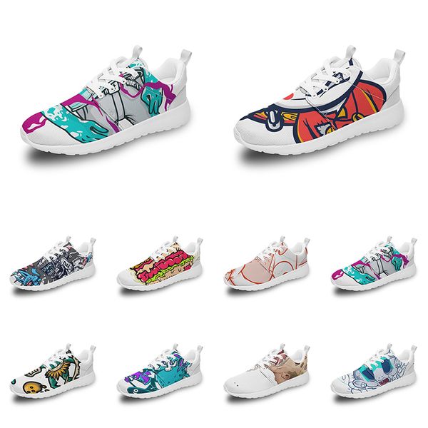

men women custom sports shoes anime cartoon animal design diy word black white blue red colorful outdoor mens trainer 074