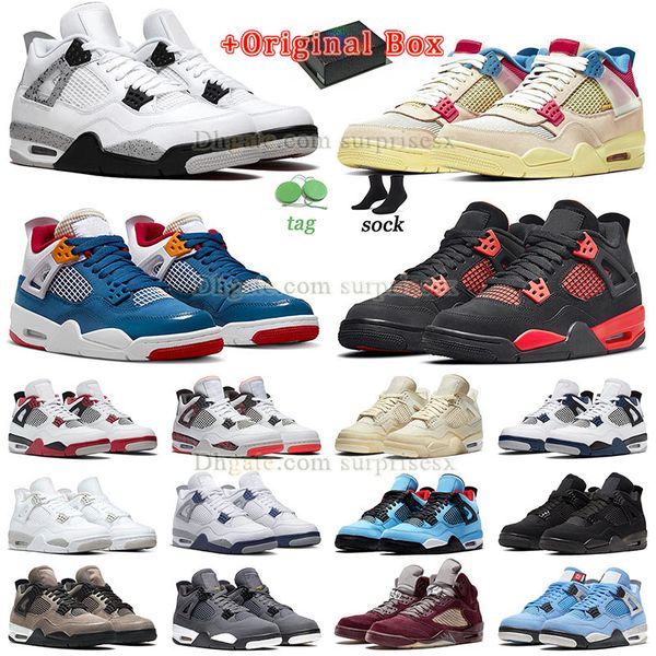 

bred x sb basketball shoes jumpman 4s j4 j5 retos jorda midnight navy sail union analyzes military black cat university blue with box mens w