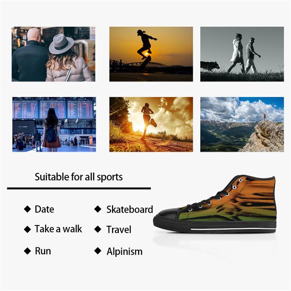

shoescustom canvas men casual shoes sneakers women fashion black orange mid cut breathable casual outdoor sports walking jogging color494609