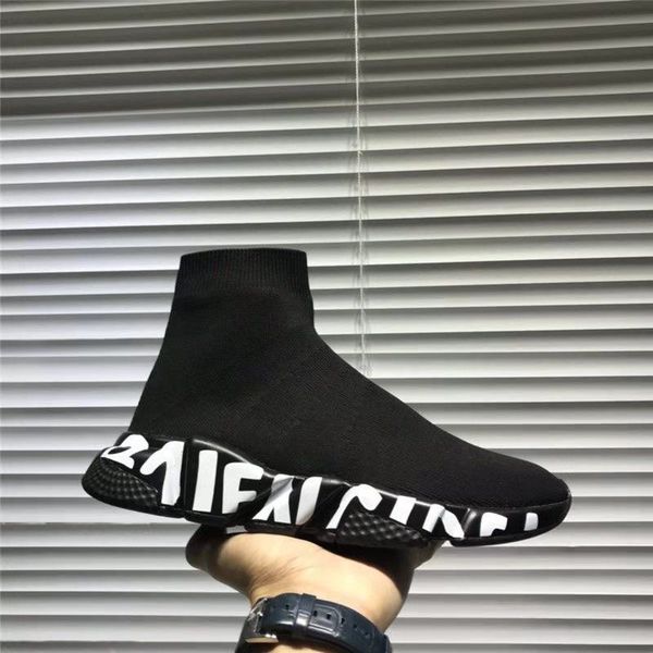 

new designer sneakers sock-like trainers designer shoes casual shoes women sock technical 3d knit fashion white black graffiti sole 07