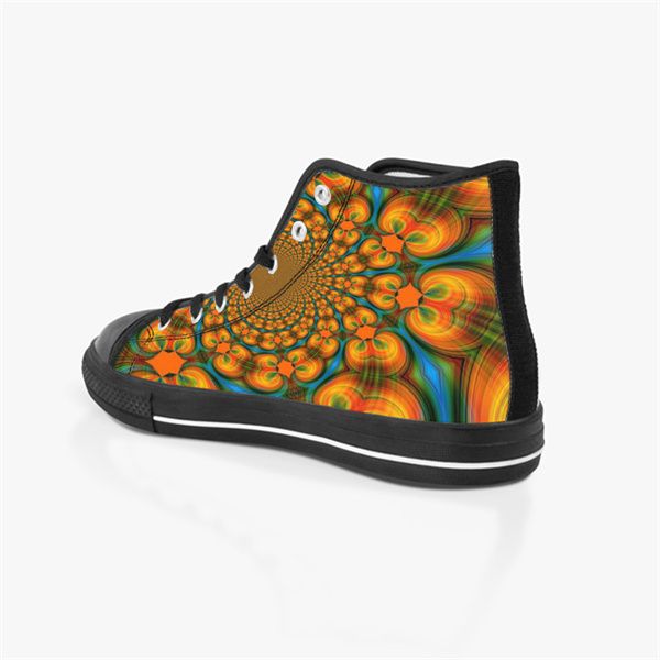 

men stitch shoes custom sneakers canvas women fashion black orange mid cut breathable casual outdoor sports walking jogging color53