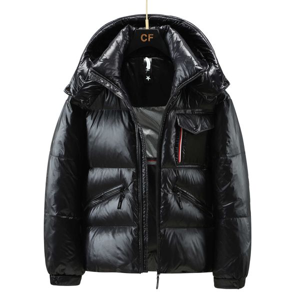 

thickened winter new bright down coat for men and women couples hooded loose relaxed warm jacket, Black