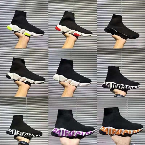 

new designer sneakers sock-like trainers designer shoes casual shoes women sock technical 3d knit fashion white black graffiti sole 01