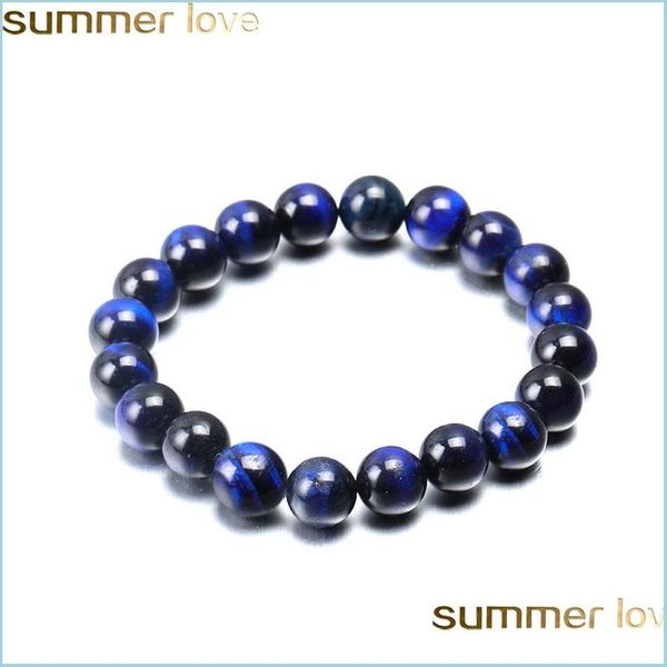 

beaded blue tiger eye buddha bracelet natural stone round beads elasticity rope bracelets for men women 6mm 8mm 10mm be dhjzt, Black