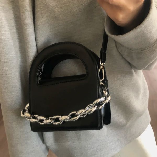 

waist bags black wallet women thick chain strap shoulder mini lipstick pocket fashion crossbody messenger handbag and purse 221119