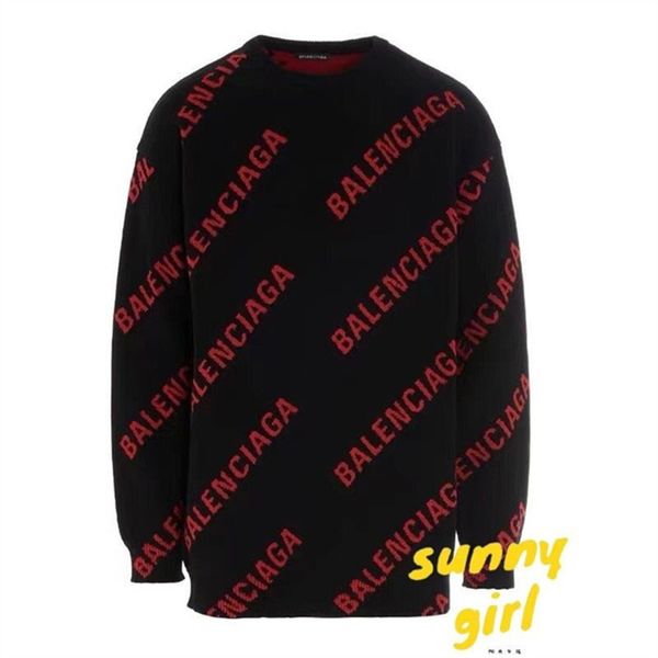 

women's sweaters warm soft and comfortable autumn/winter jumper european and american designers long sleeve round neck printed embroide, White;black