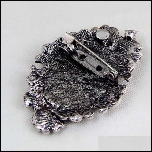 

pins brooches retro crystal lady head portrait brooch pin fashion business suit cor rhinestone brooches jewelry gift drop deliv dhkis, Gray