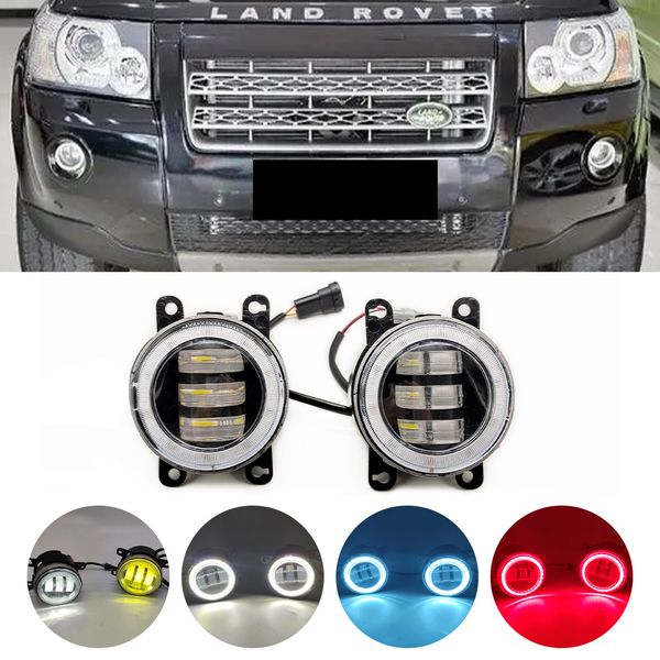 

car fog light assembly led angel eye drl daytime running light 12v for land rover ander 2 lr2 fa 2006-2014