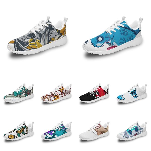 

men women custom sports shoes anime cartoon animal design diy word black white blue red colorful outdoor mens trainer 046