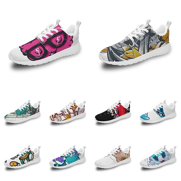 

men women custom sports shoes anime cartoon animal design diy word black white blue red colorful outdoor mens trainer 034