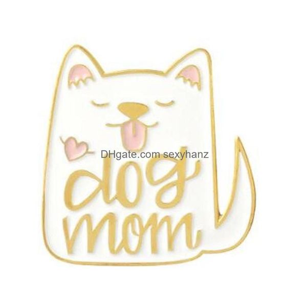 

pins brooches cartoon cat lady dog mom brooch pins drip oil eco enamel paint funny metal brooches for girls gift jewelry japan kawa dhg73, Gray