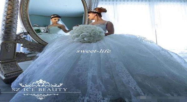 

luxury lace ball gown wedding dresses 2022 arabic floor length puffy vestido de noiva plus size bridal gowns6712245, White