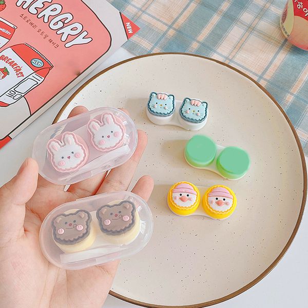 

lens clothes 1pcs travel cartoon women contact e container case cute colored s kit animal color es box 221119