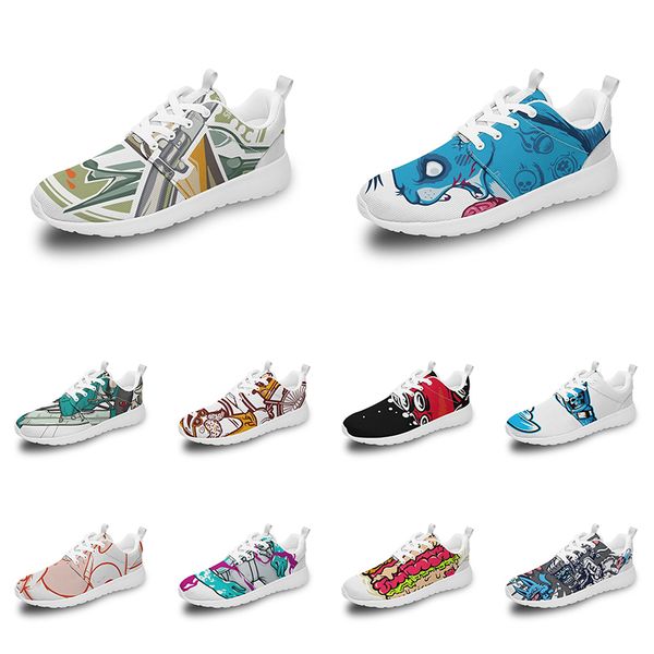 

men women custom sports shoes anime cartoon animal design diy word black white blue red colorful outdoor mens trainer 112