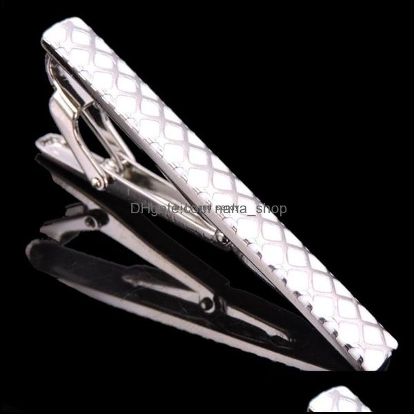 

tie clips copper stripe tie clips shirts business suits dress enamel gold bar clasps neck links jewelry for men gift drop delivery cu dhbum, Silver